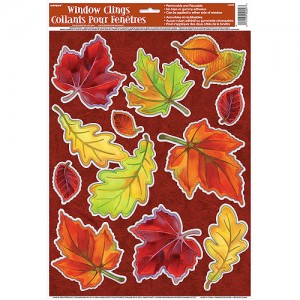 Crisp Fall Leaves Window Cling Sheet, 1ct   553074789